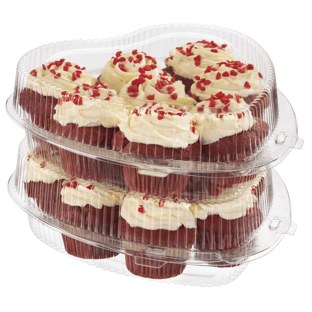 Contenedor de plástico tipo concha en forma de corazón - Caja de 150 #CPC99