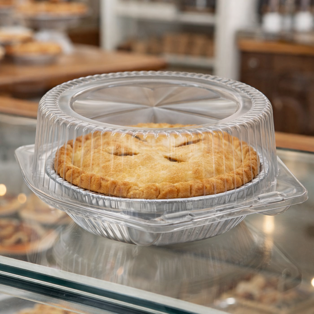 6" Plastic High Dome Clamshell Pie Container - Case of 300 - #CPC116