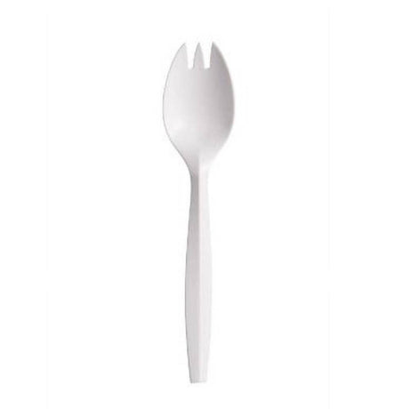 Dart Solo Medium Weight White Polypropylene Spork Bulk - Case of 1000 - #SP6SW