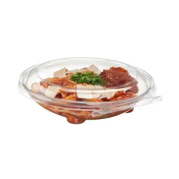 Safe-T-Chef 7" Round Tamper evident & tamper resistant microwaveable clamshell, 20 oz. - Case of 240 #C7R20D Inline Plastics