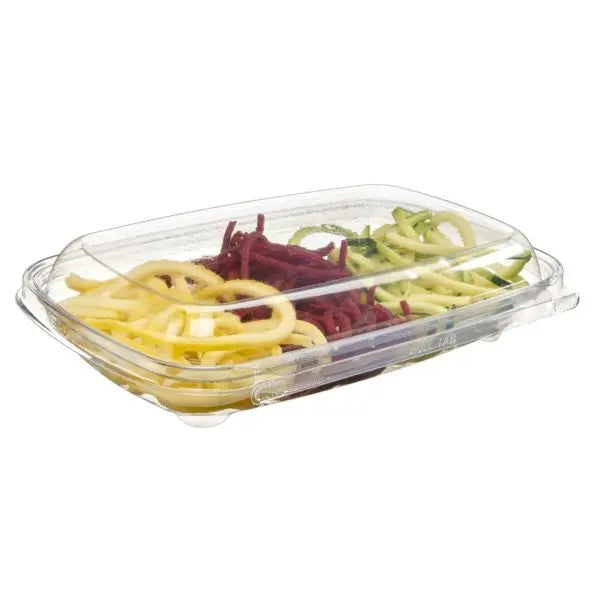 Safe-T-Chef 9 x 6  Tamper evident & tamper resistant microwaveable clamshell, 35 oz. - Case of 128 #C9635D Inline Plastics
