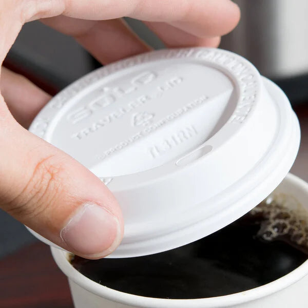 Dart Solo 10 oz. White PS Plastic Traveler Dome Hot Cup Lid - Case of 1000 - #TL31R2-0007