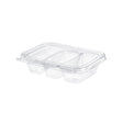 16 oz. Rectangular Tamper Evident & Tamper Resistant 3-Compartment Deli Clamshell Tub - Case of 192 - #TS16C3 Inline Plastics