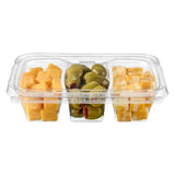 16 oz. Rectangular Tamper Evident & Tamper Resistant Deli Clamshell with 3 Compartments - Case of 192 - #TS16C3 Inline Plastics
