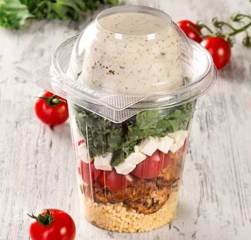 Inline Plastics Safe-T-Fresh Tamper Evident & Tamper Resistant Clamshell 16 oz. Snack Cup with Dome Lid - Case of 232 - #TS16CCRD