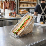 Safe-T-Fresh 17 oz. Tamper Evident Clamshell Sandwich Wedge - Case of 288 - #TS1SW