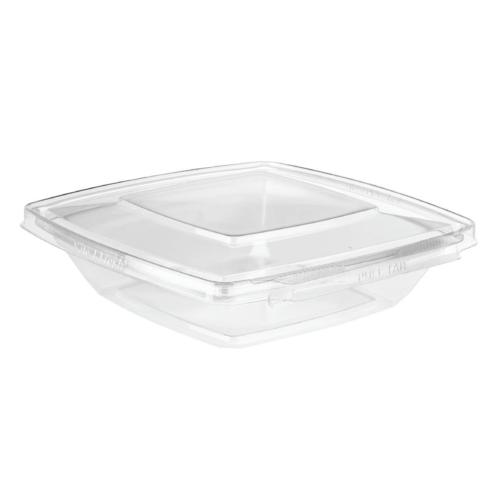 Safe-T-Fresh 24 oz. Tamper Evident Deli Container with Flat Lid - Case of 174 - #TS24PWF
