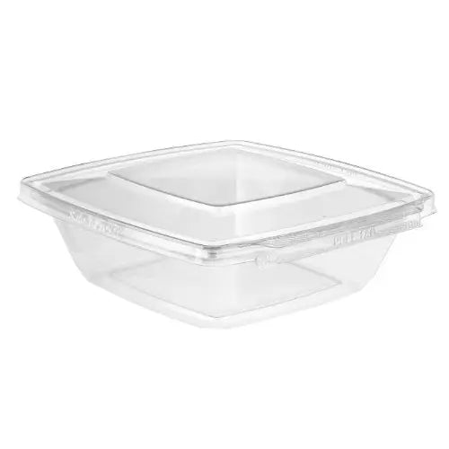 32 oz. Tamper Evident & Tamper Resistant Clamshell with Flat Lid - Case of 168 - #TS32PWF Inline Plastics