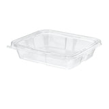 Inline Plastics Safe-T-Fresh 7x6 Rectangular Tamper Evident & Tamper Resistant Clamshell Container, 35 oz. - Case of 150 - TS35