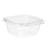 Inline Plastics Safe-T-Fresh 4x4 Square Tamper Evident & Tamper Resistant Clamshell Container, 12 oz. - Case of 288 - TS4012