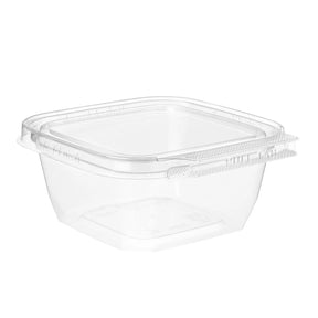 Inline Plastics Safe-T-Fresh 4x4 Square Tamper Evident & Tamper Resistant Clamshell Container, 12 oz. - Case of 288 - TS4012 Inline Plastics
