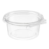 Safe-T-Fresh 12 oz. Tamper Evident Hinged Round Deli Tub - Case of 320 - #TS4012R