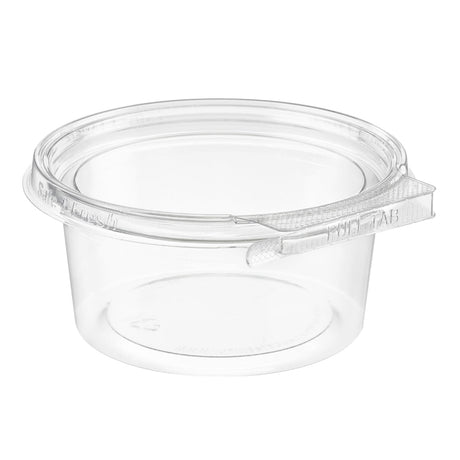 Safe-T-Fresh 12 oz. Tamper Evident Hinged Round Deli Tub - Case of 320 - #TS4012R