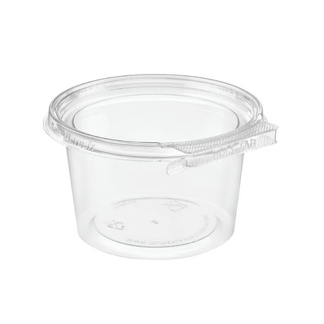 Safe-T-Fresh 16 oz. Tamper Evident Hinged Round Deli Tub - Case of 300 - #TS4016R