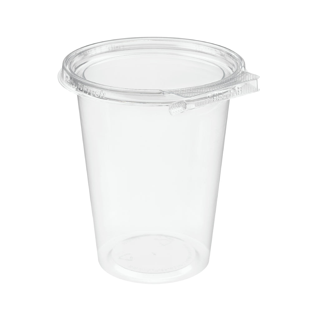 Safe-T-Fresh 32 oz. Tamper Evident Plastic Hinged Round Deli Container - Case of 240 - #TS4032R