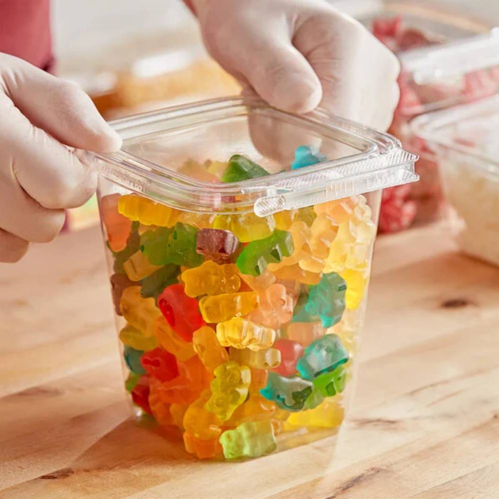 Safe-T-Fresh 32 oz. Tamper Evident Square Deli Container - Case of 240 - #TS4032