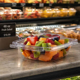 Safe-T-Fresh 48 oz. Tamper Evident Square Deli Container - Case of 88 - #TS48PW