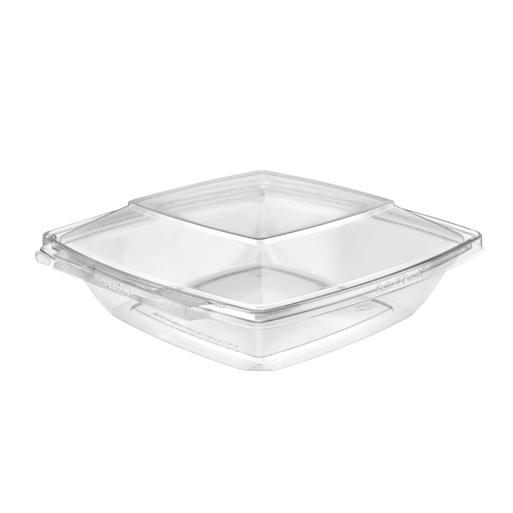 Safe-T-Fresh 48 oz. Tamper Evident Square Deli Container - Case of 88 - #TS48PW
