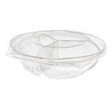 Safe-T-Fresh 52 oz. Tamper Evident 3-Compartment Clamshell Container - Case of 100 - #TS52R3N