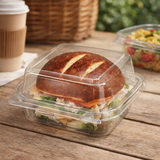 5" x 5" Tamper Evident & Tamper Resistant Deli Clamshell Container - Case of 272 - #TS5X5ST