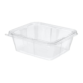 Inline Plastics Safe-T-Fresh 7x6 Rectangular Tamper Evident & Tamper Resistant Clamshell Tub, 64 oz. - Case of 150 - TS64 Inline Plastics