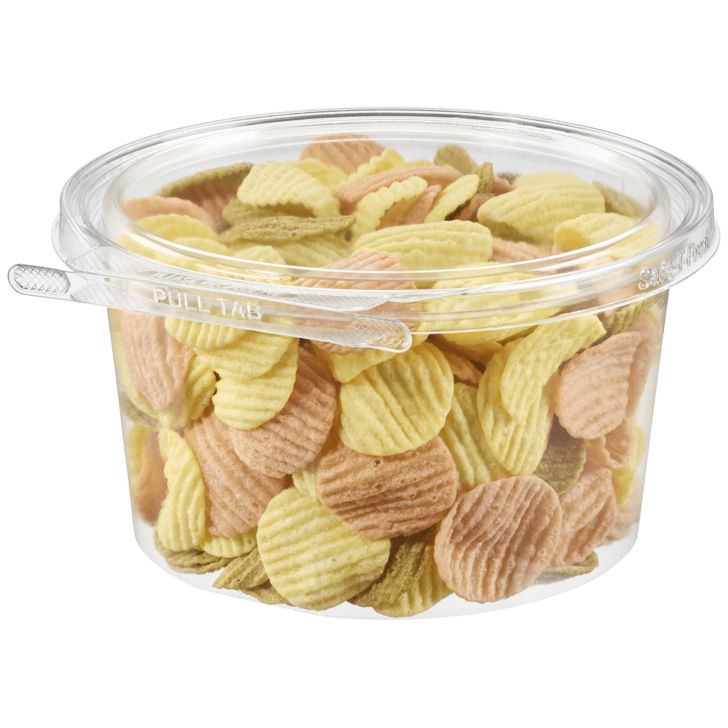 Safe-T-Fresh 49 oz. Tamper Evident Round Hinged Deli Tub - Case of 132 - #TS7046