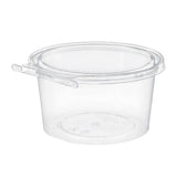 Safe-T-Fresh 49 oz. Tamper Evident Round Hinged Deli Tub - Case of 132 - #TS7046