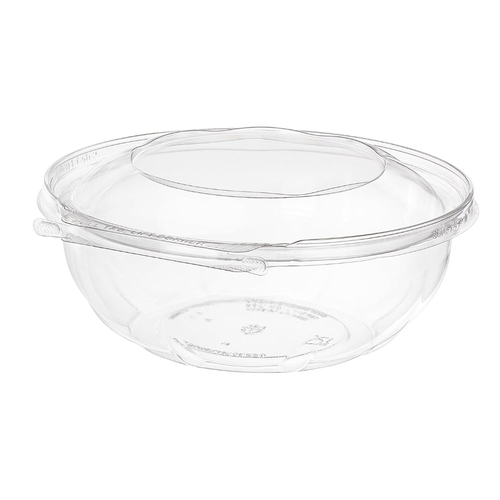 Safe-T-Fresh 80 oz. Tamper Evident Hinged Deli Bowl - Case of 96 - #TS80RN