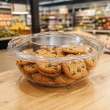 Safe-T-Fresh 80 oz. Tamper Evident Hinged Deli Bowl - Case of 96 - #TS80RN
