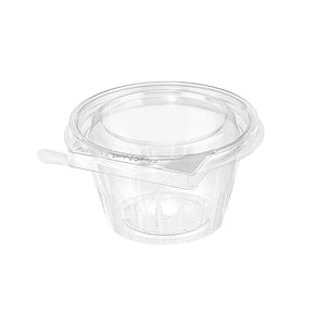Inline Plastics Safe-T-Fresh Tamper Evident & Tamper Resistant Clamshell 8 oz. Cup with Flat Lid - Case of 272 - #TS8CCR Inline Plastics