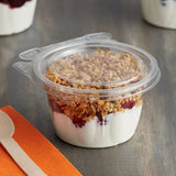 Inline Plastics Safe-T-Fresh Tamper Evident & Tamper Resistant Clamshell 8 oz. Cup with Flat Lid - Case of 272 - #TS8CCR Inline Plastics