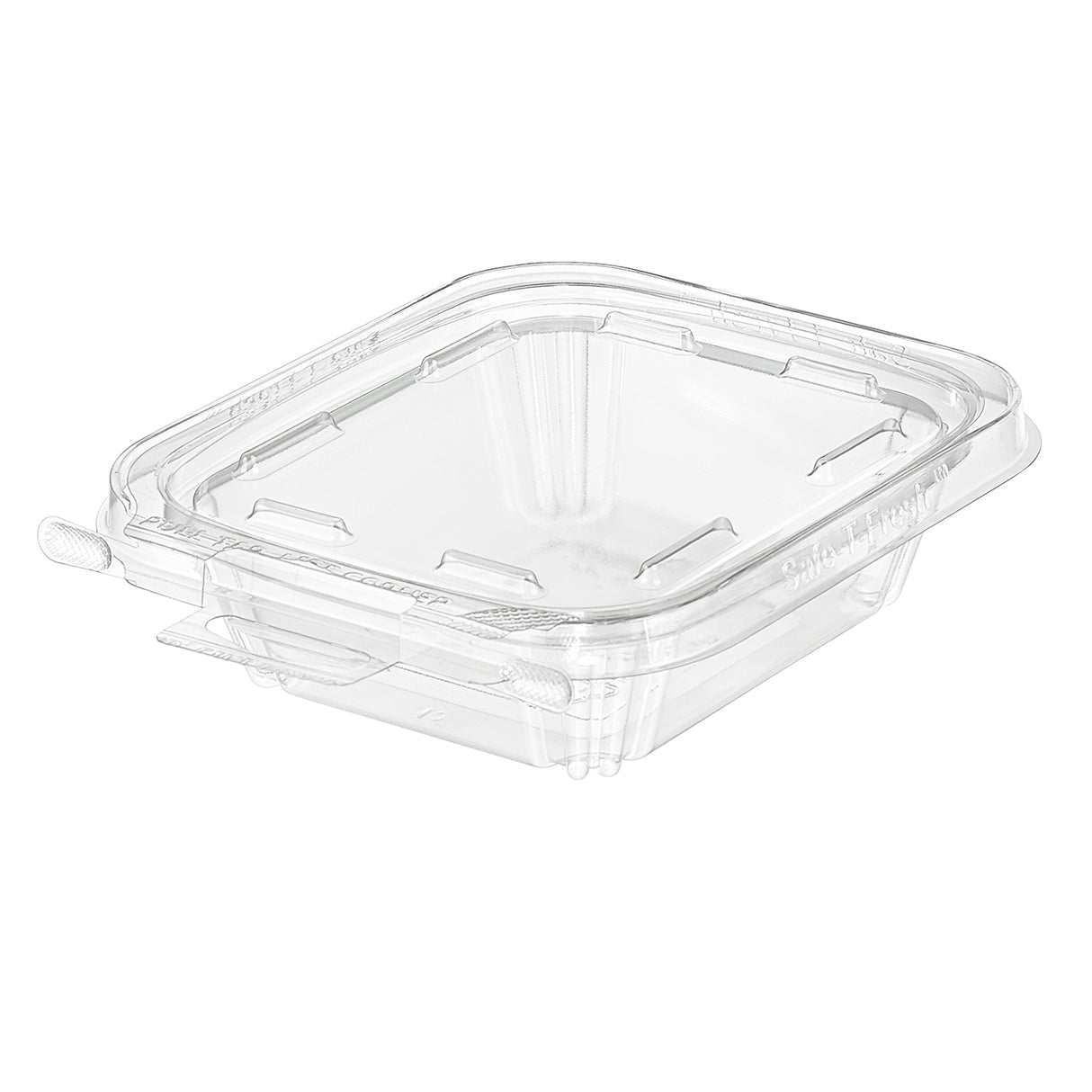 Safe-T-Fresh 8 oz. Tamper Evident Hangable Hinged Snack Container - Case of 240 - #TS8T