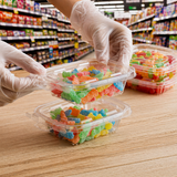 Safe-T-Fresh 8 oz. Tamper Evident Hangable Hinged Snack Container - Case of 240 - #TS8T