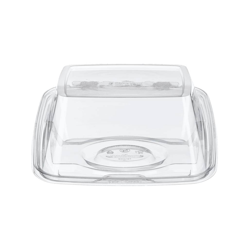 Safe-T-Fresh 8" Tamper Evident Plastic Hinged Cake Container - Case of 44 - #TSCKB08D