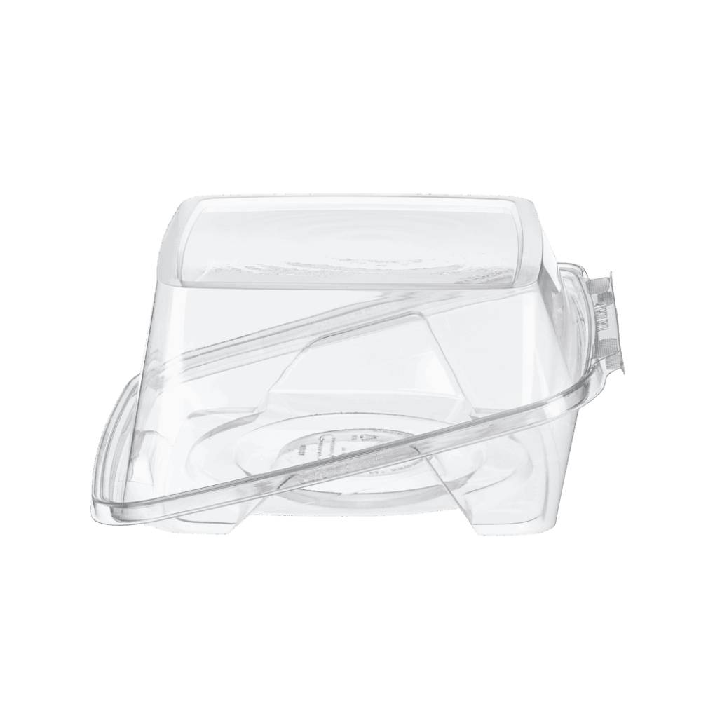 Safe-T-Fresh 7" Tamper Evident Plastic Hinged Cake Container - Case of 44 - #TSCKB07D