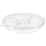 Safe-T-Fresh 54 oz. Tamper Evident 5-Compartment Hinged Veggie Platter - Case of 64 - #TSPL054C5