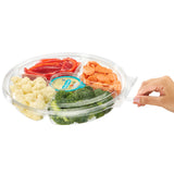 Safe-T-Fresh 54 oz. Tamper Evident 5-Compartment Hinged Veggie Platter - Case of 64 - #TSPL054C5