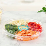 Safe-T-Fresh 54 oz. Tamper Evident 5-Compartment Hinged Veggie Platter - Case of 64 - #TSPL054C5