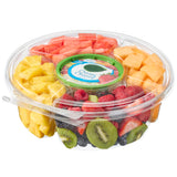Safe-T-Fresh 104 oz. Tamper Evident 5-Compartment Round Snack Platter - Case of 52 - #TSPL104C5