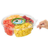 Safe-T-Fresh 104 oz. Tamper Evident 5-Compartment Round Snack Platter - Case of 52 - #TSPL104C5