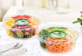 Safe-T-Fresh 104 oz. Tamper Evident 5-Compartment Round Snack Platter - Case of 52 - #TSPL104C5
