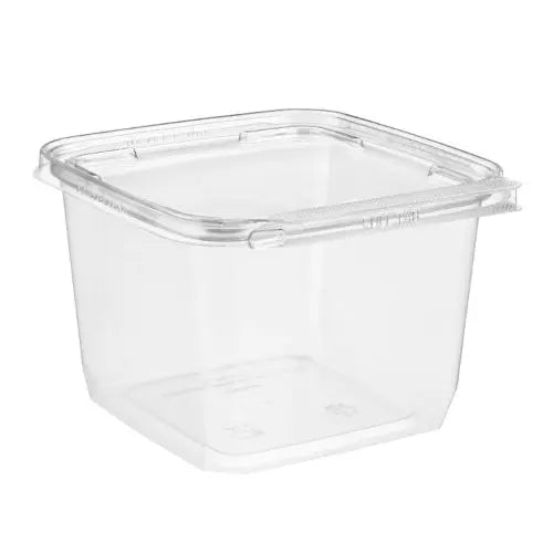 6 x 6 Square Tamper Evident & Tamper Resistant 48 oz. Clamshell Container - Case of 216 - #TSSB48 Inline Plastics
