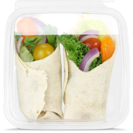 Safe-T-Fresh 21.5 oz. Square Tamper Evident Cake Slice Hinged Container - Case of 252 - #TSSWR