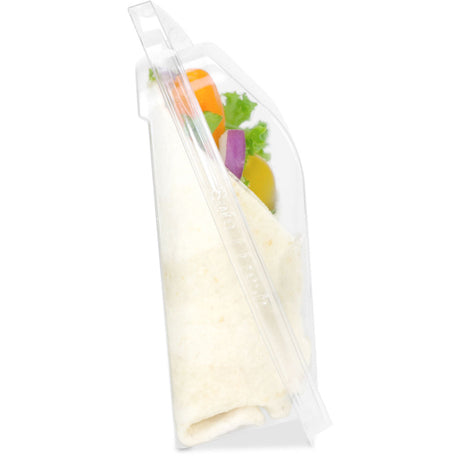 Safe-T-Fresh 21.5 oz. Square Tamper Evident Cake Slice Hinged Container - Case of 252 - #TSSWR