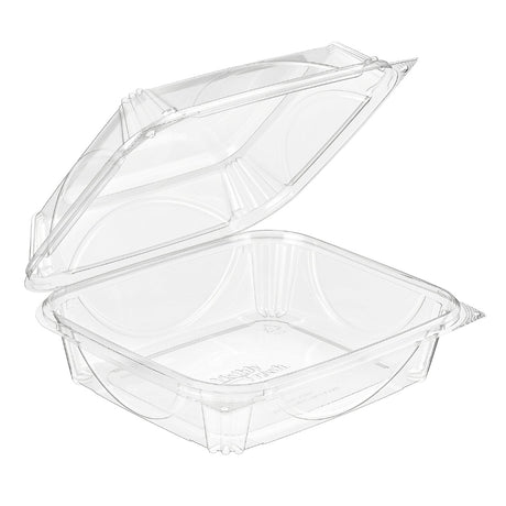VisiblyFresh 8 x 7 Square Hinged Plastic Bakery Container with High Dome Lid - Case of 110 - #VF8090