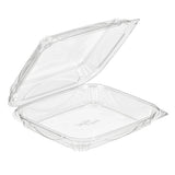 VisiblyFresh 8 x 7 Square Hinged Plastic Bakery Container with Low Dome Lid - Case of 110 - #VF8092