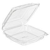 VisiblyFresh 8 x 8 Square Plastic Hinged Deli Container - Case of 100 - #VF8100