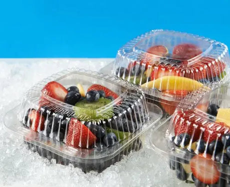 33 oz. Square Plastic Clamshell Container - Case of 500 - #VPP756 Inline Plastics
