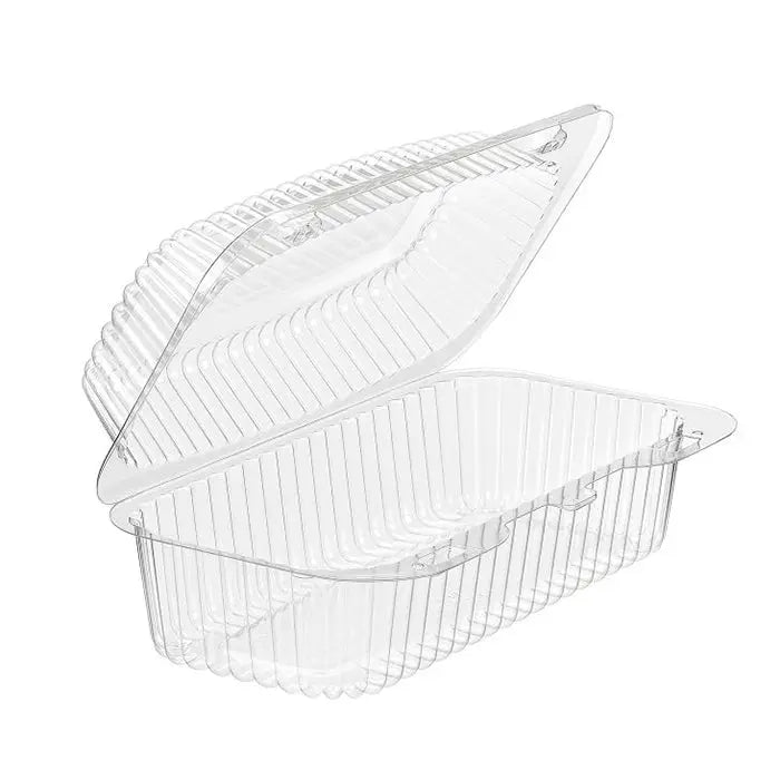 45 oz. Rectangular Plastic Clear Clamshell Bakery Container - Case of 300 - #VPP781 Inline Plastics