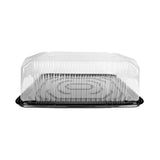 D&W Fine Pack Black 1/4 Sheet OPS Cake Base with High Dome Lid - Case of 80 - #G85